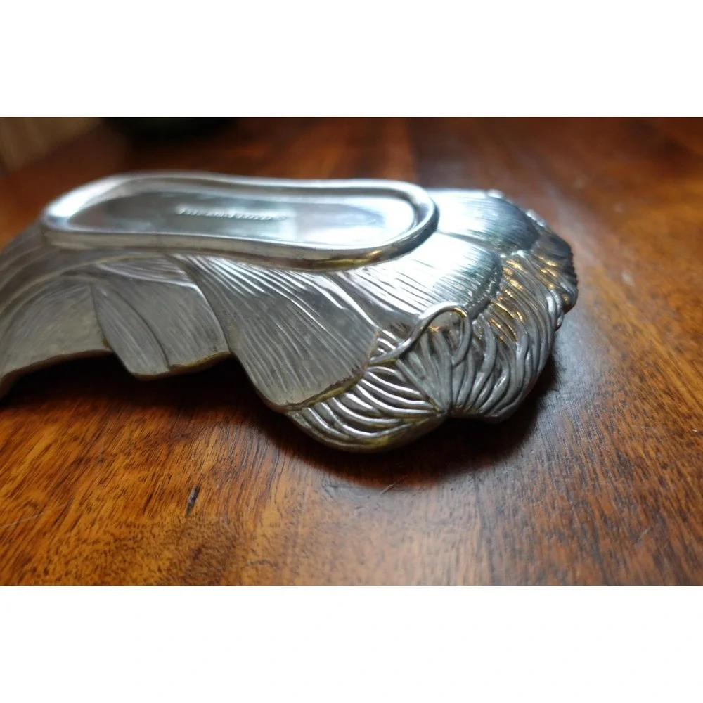 Vintage Fitz and‎ Floyd pewter leeks dish serving tray